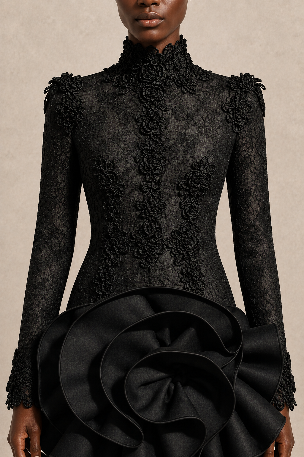 Noir Bloom Mini Dress — MERIMAI eveningwear