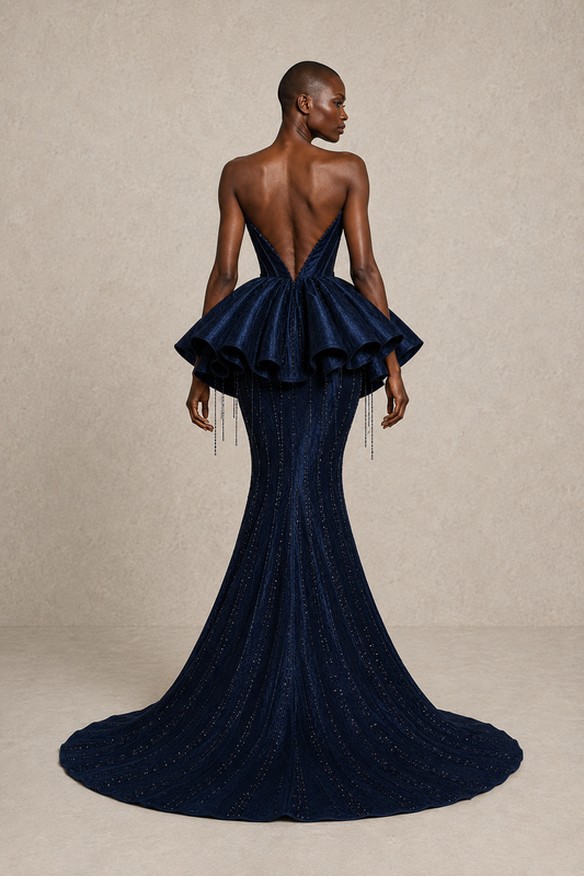 Midnight Iris Gown — MERIMAI eveningwear