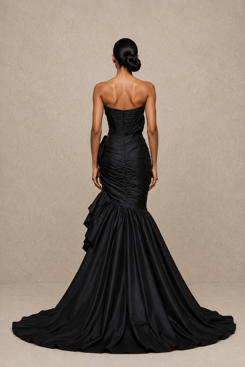 Noir Rose Sculpted Gown — MERIMAI eveningwear