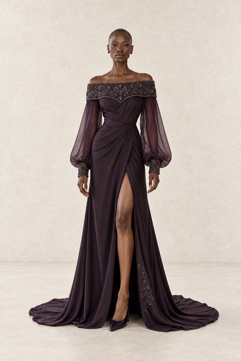 AUBERGINE ÉCLAT GOWN