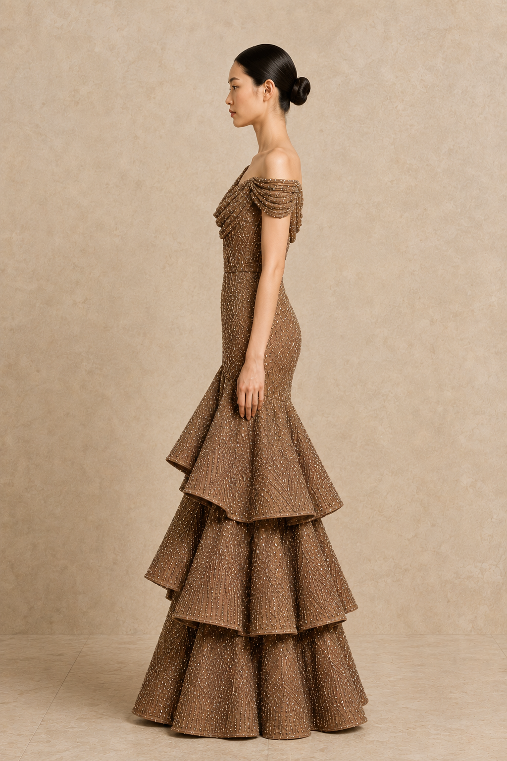 Aurelia Tiered Gown — MERIMAI eveningwear