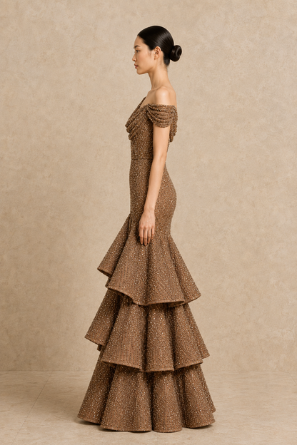 Aurelia Tiered Gown — MERIMAI eveningwear