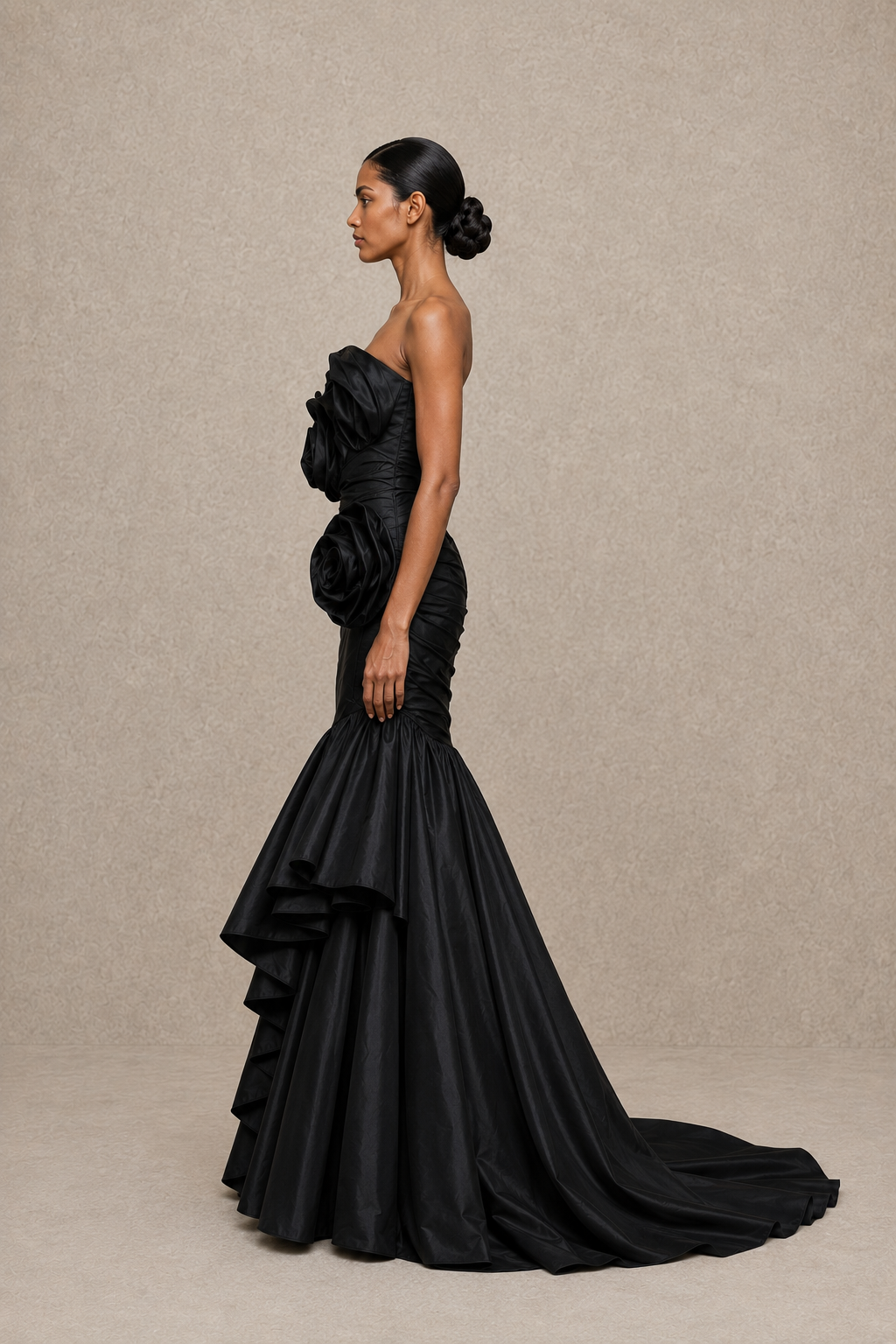 Noir Rose Sculpted Gown — MERIMAI eveningwear