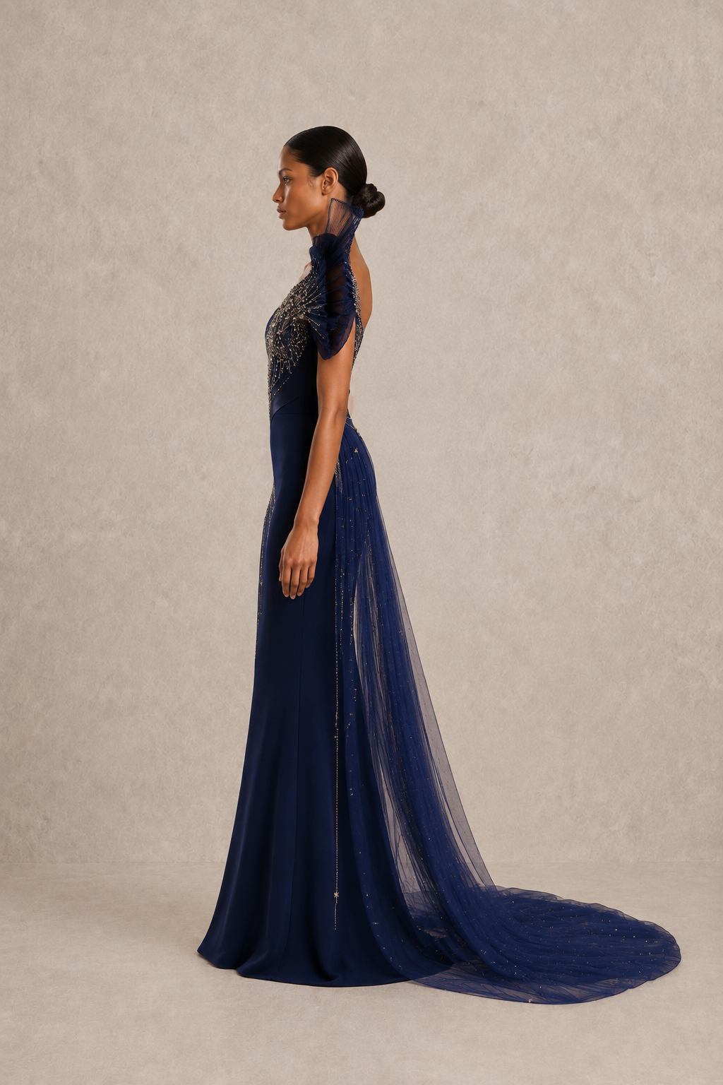 Midnight Orbit Sculpted Gown — MERIMAI eveningwear