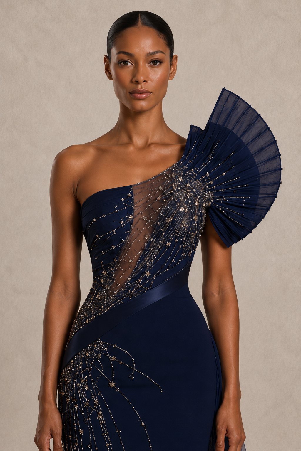 Midnight Orbit Sculpted Gown — MERIMAI eveningwear