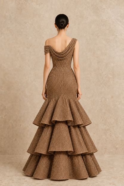 Aurelia Tiered Gown — MERIMAI eveningwear