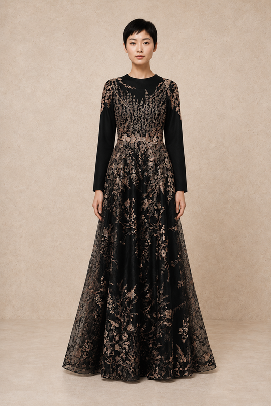 Gilded Garden Gown — MERIMAI eveningwear