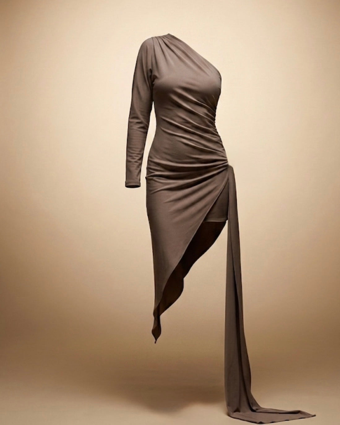 TAUPE SCULPT GOWN