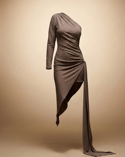 TAUPE SCULPT GOWN