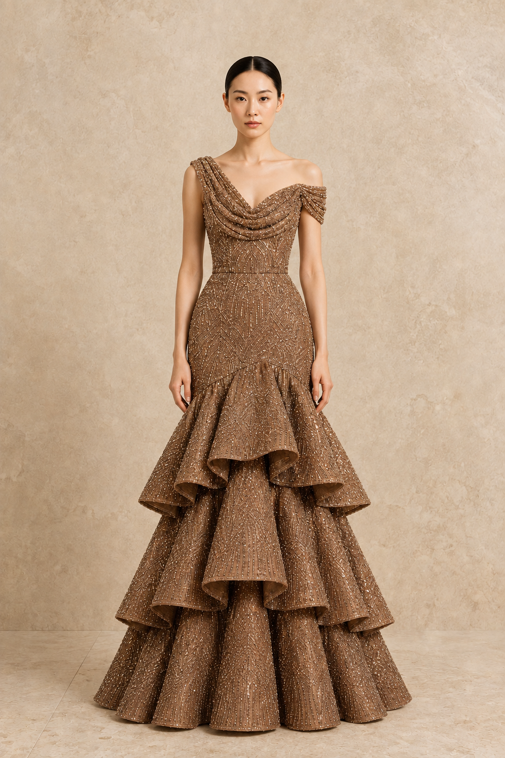 Aurelia Tiered Gown — MERIMAI eveningwear
