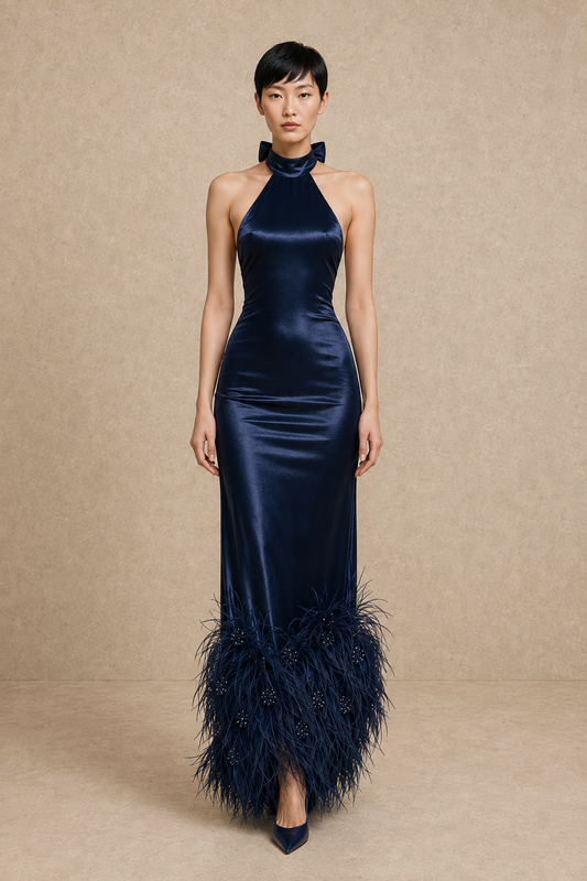 Étoile Feather Gown — MERIMAI eveningwear