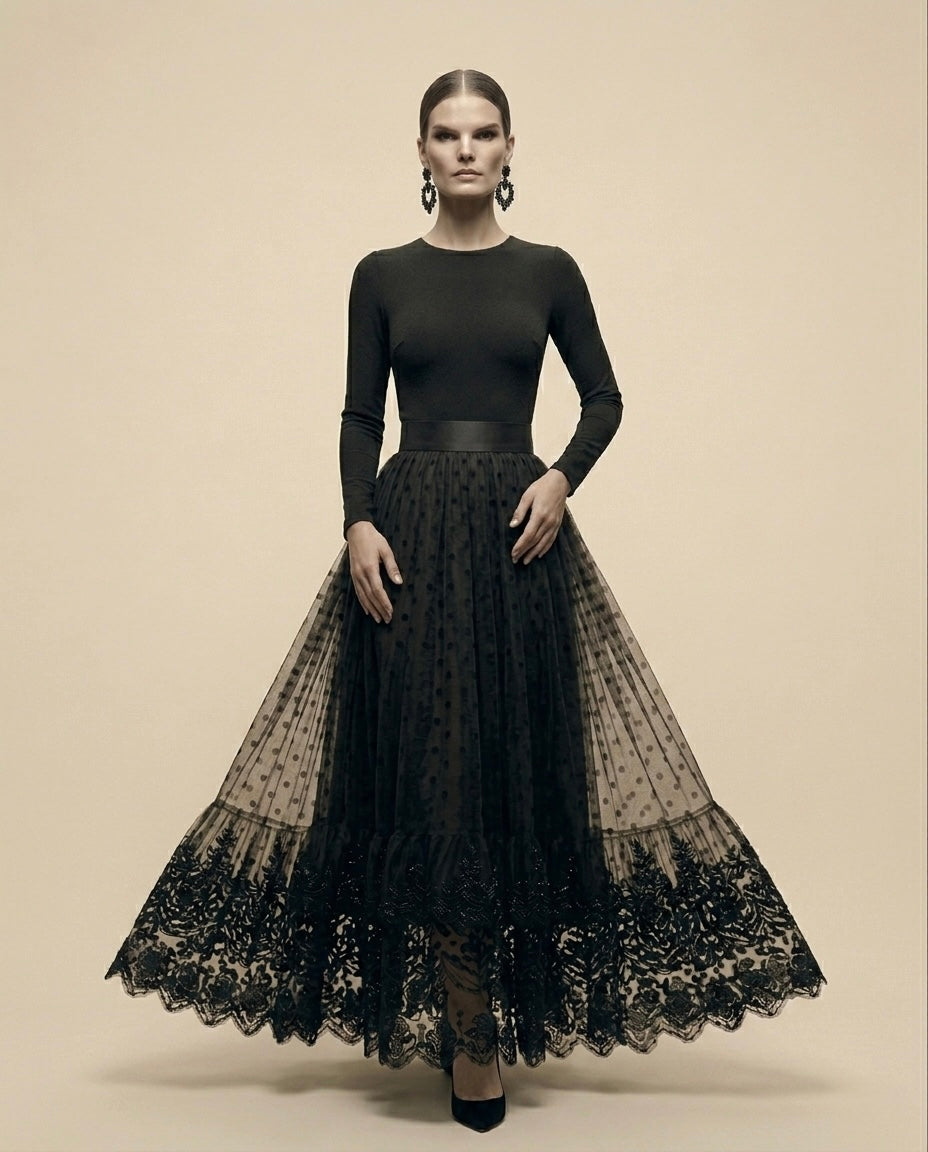 NOCTURNE TULLE MAXI
