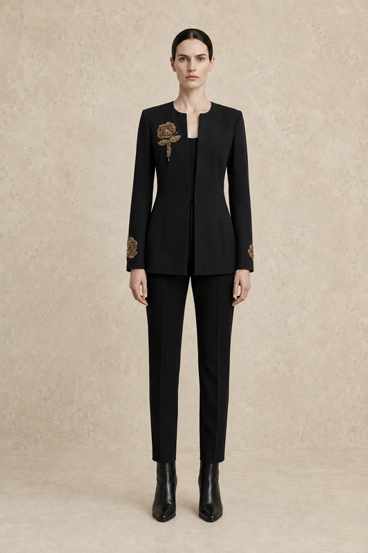 Bronzed Olive Armor Blazer — MERIMAI eveningwear
