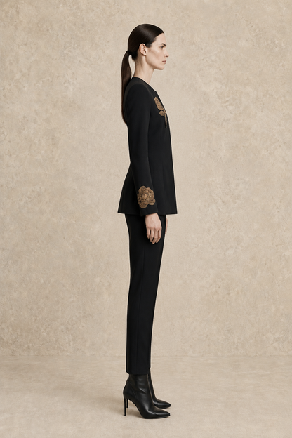 Bronzed Olive Armor Blazer — MERIMAI eveningwear