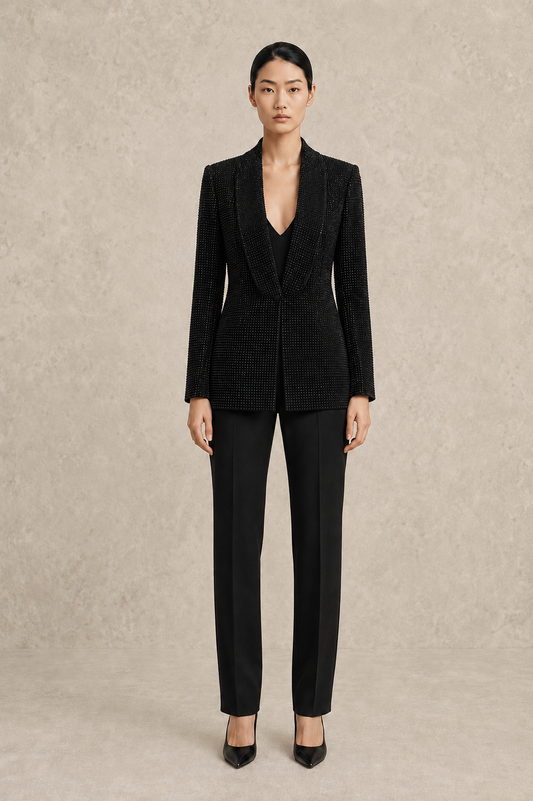 Obsidian Stardust Blazer — MERIMAI eveningwear