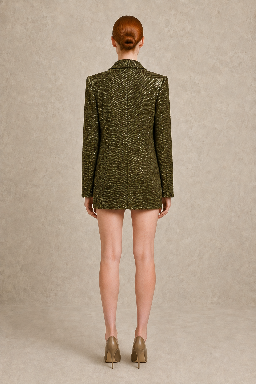 Olive Crystal Armor Blazer — MERIMAI eveningwear