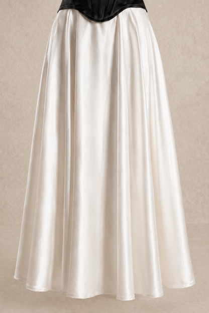 Ivory Cascade Maxi Skirt — MERIMAI eveningwear