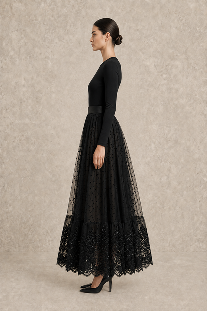 Nocturne Tulle Maxi Skirt — MERIMAI eveningwear