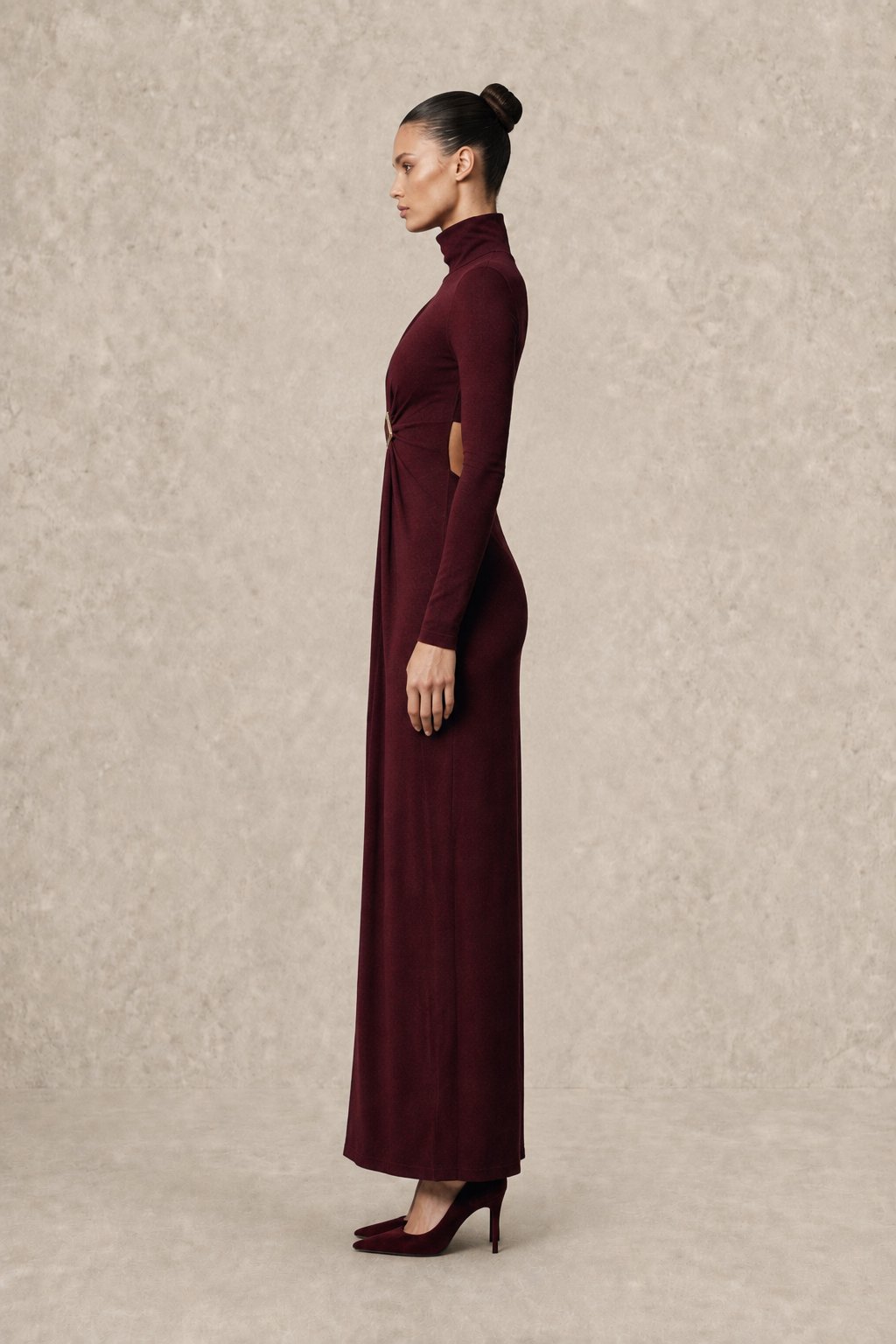 Burgundy Revelation Gown — MERIMAI eveningwear