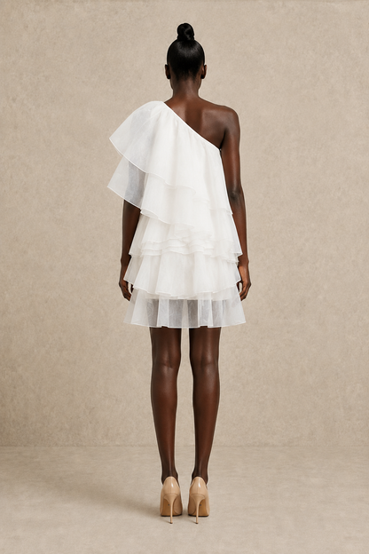Celestial Tiered Mini Dress — MERIMAI eveningwear