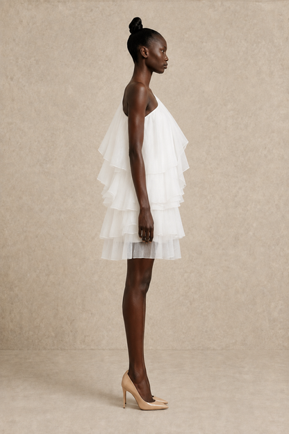 Celestial Tiered Mini Dress — MERIMAI eveningwear