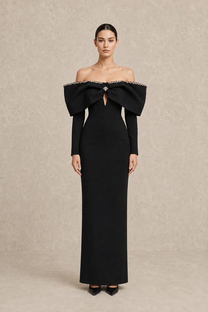 Grandeur Bow Gown — MERIMAI eveningwear