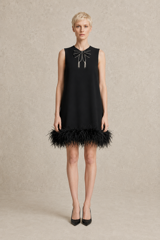 Belle Feather Mini Dress — MERIMAI eveningwear