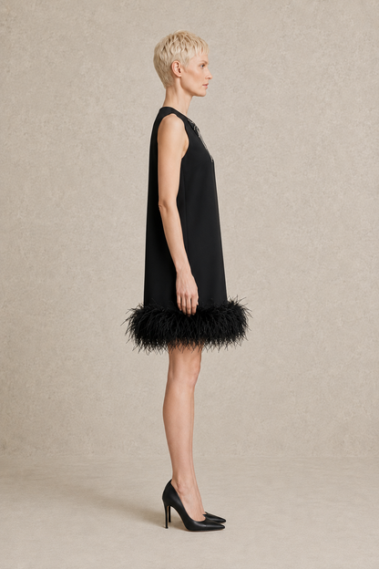 Belle Feather Mini Dress — MERIMAI eveningwear