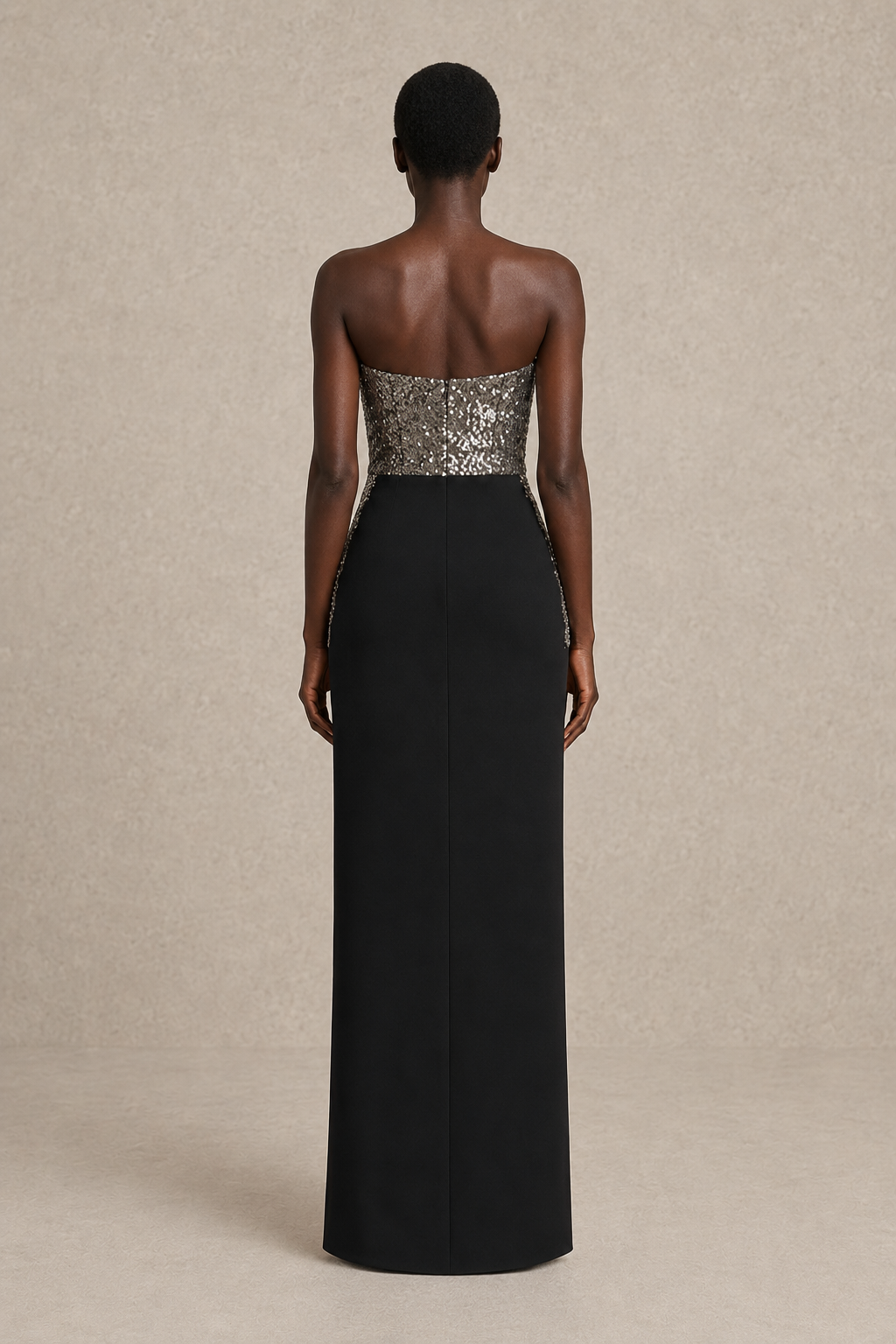 Lunar Contrast Gown — MERIMAI eveningwear