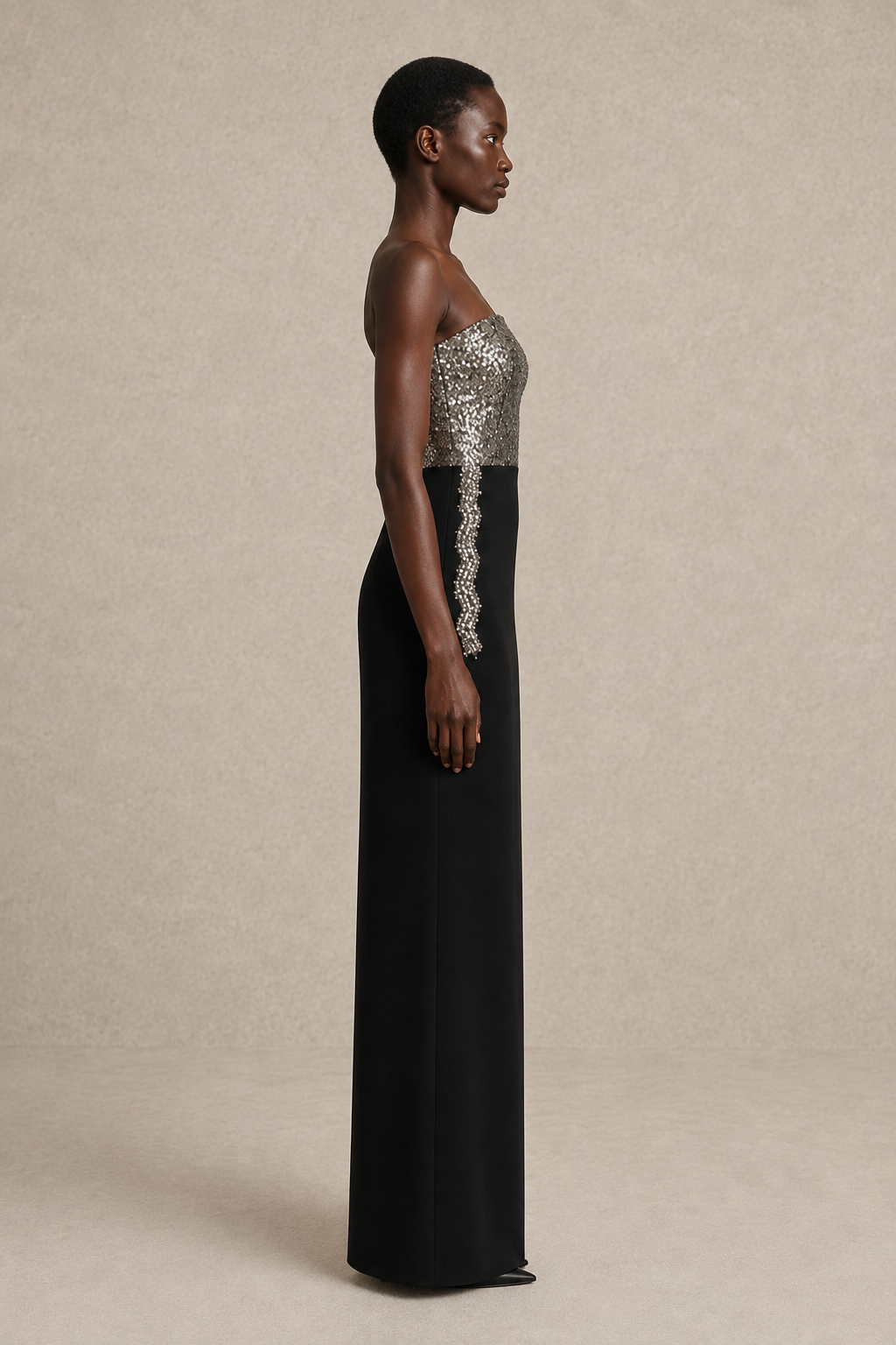 Lunar Contrast Gown — MERIMAI eveningwear
