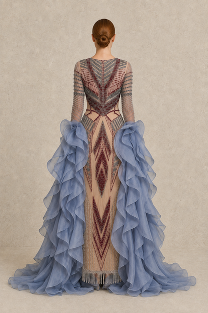 Icarius Illusion Gown — MERIMAI eveningwear