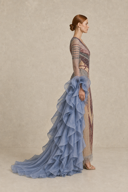 Icarius Illusion Gown — MERIMAI eveningwear