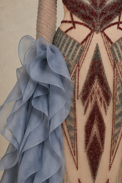 Icarius Illusion Gown — MERIMAI eveningwear