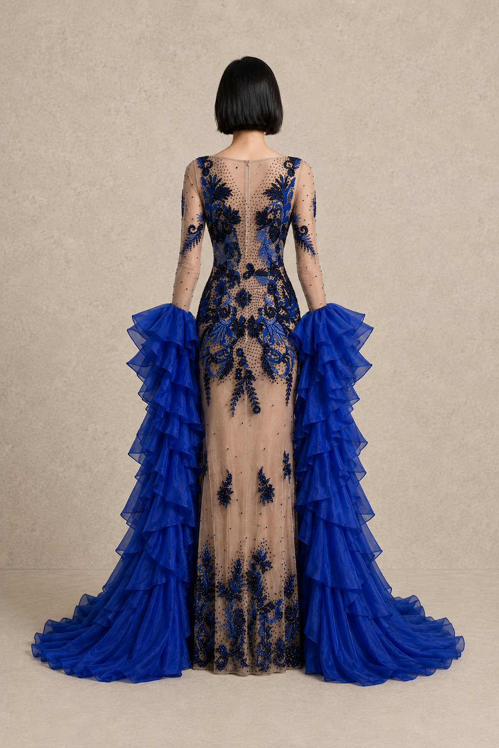 Azure Noir Gown — MERIMAI eveningwear