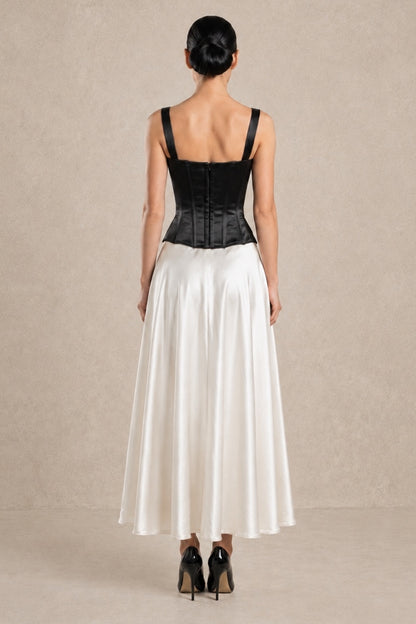 Ivory Cascade Maxi Skirt — MERIMAI eveningwear