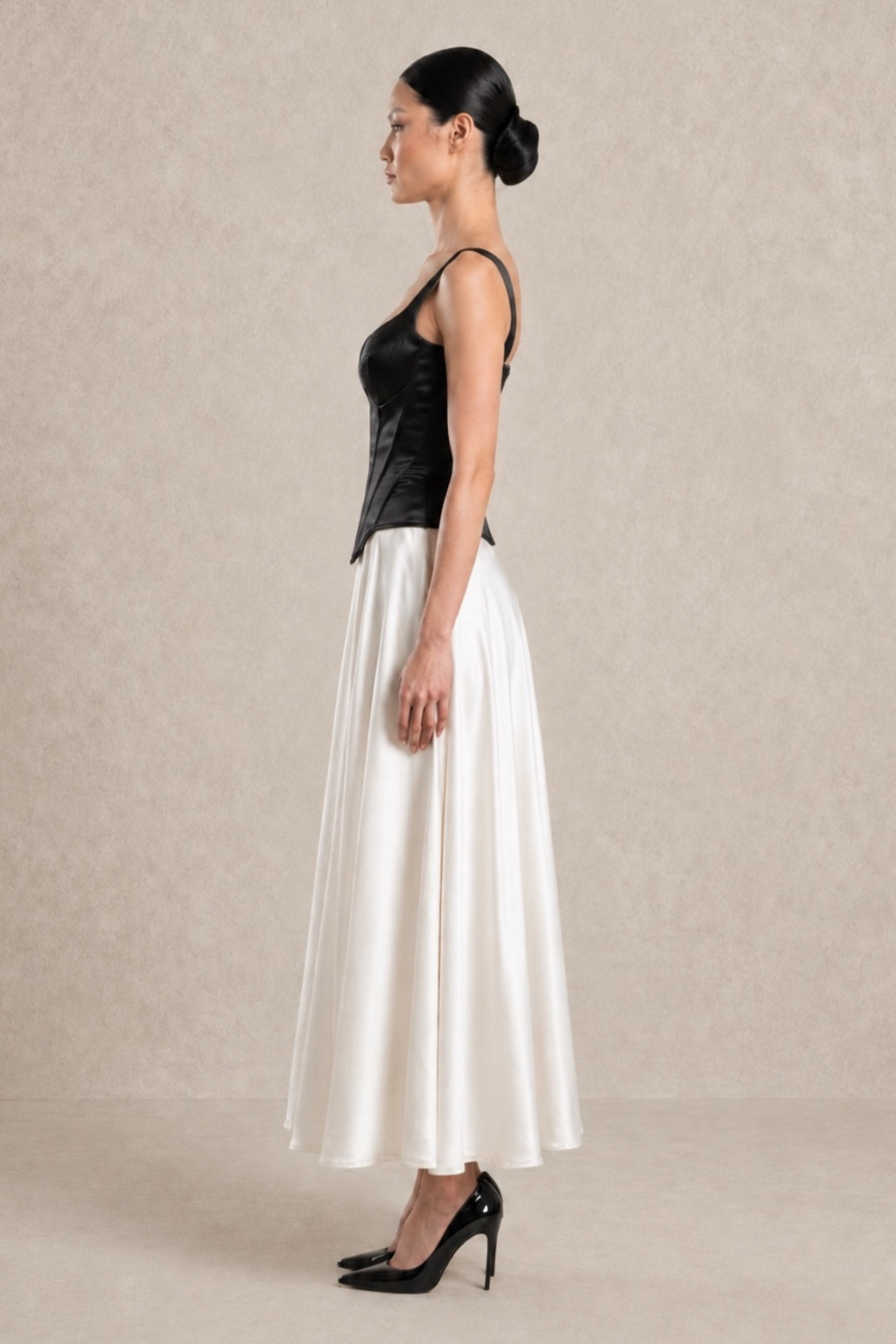 Ivory Cascade Maxi Skirt — MERIMAI eveningwear