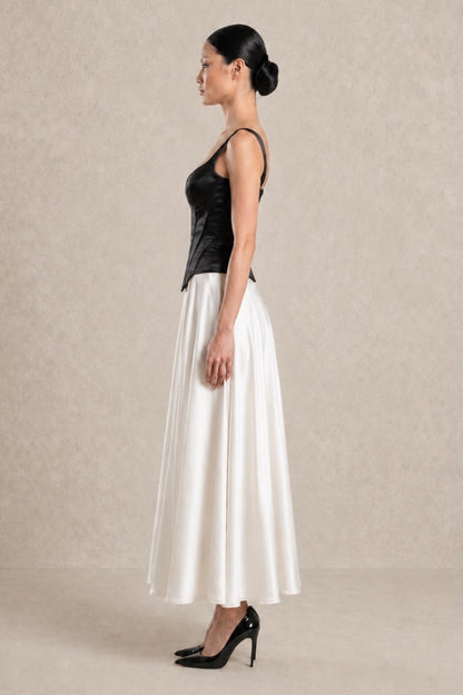 Ivory Cascade Maxi Skirt — MERIMAI eveningwear
