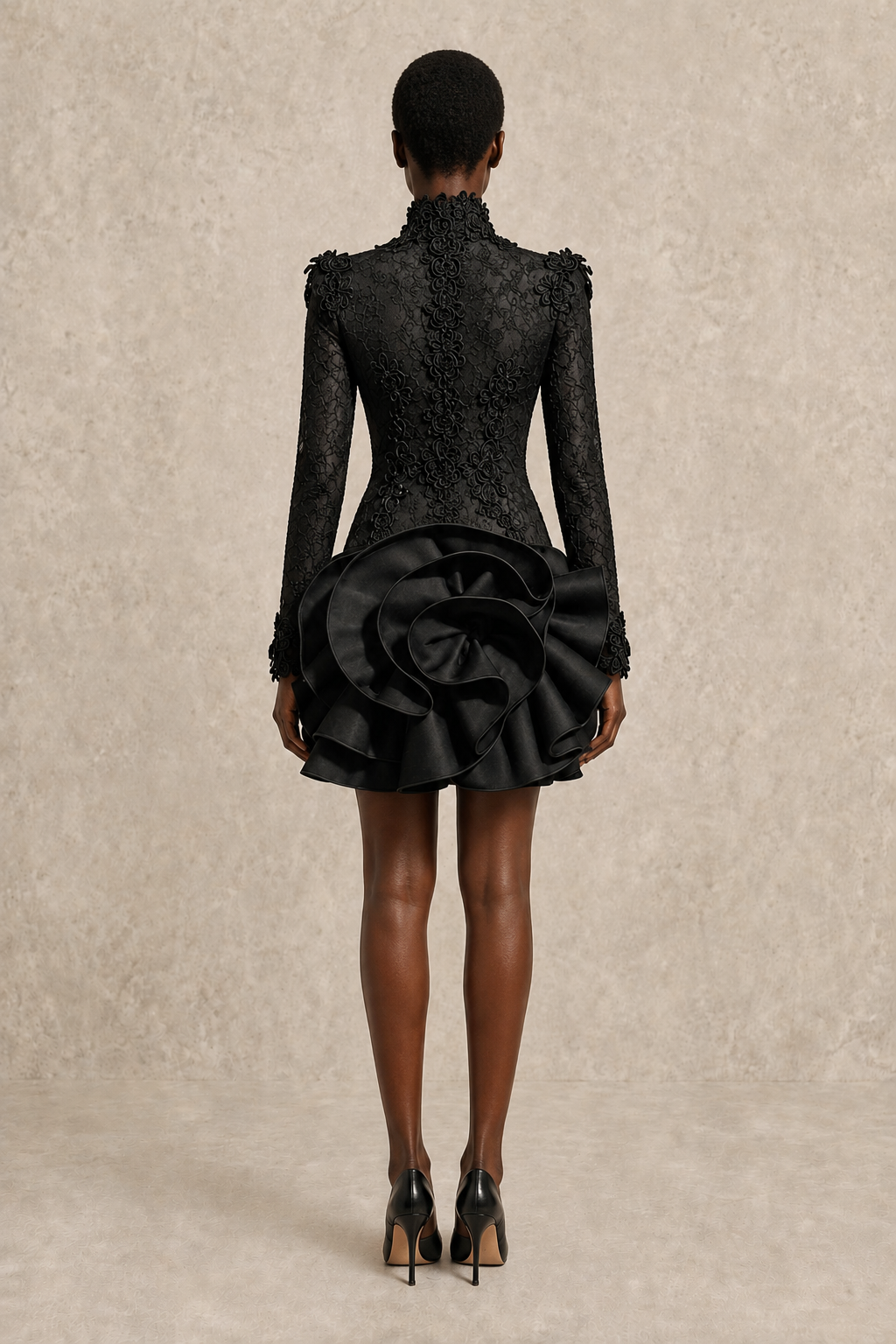 Noir Bloom Mini Dress — MERIMAI eveningwear