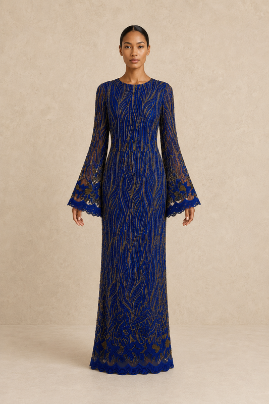 Sapphire Wave Gown — MERIMAI eveningwear