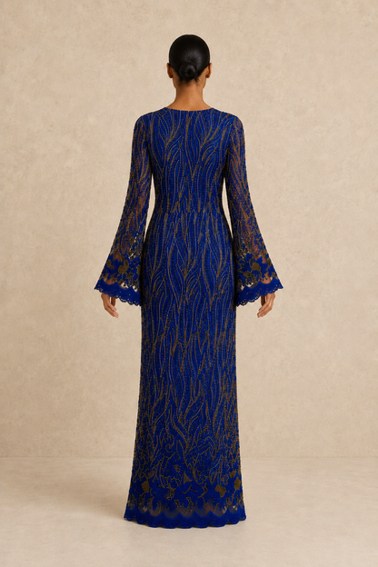 Sapphire Wave Gown — MERIMAI eveningwear