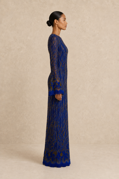 Sapphire Wave Gown — MERIMAI eveningwear