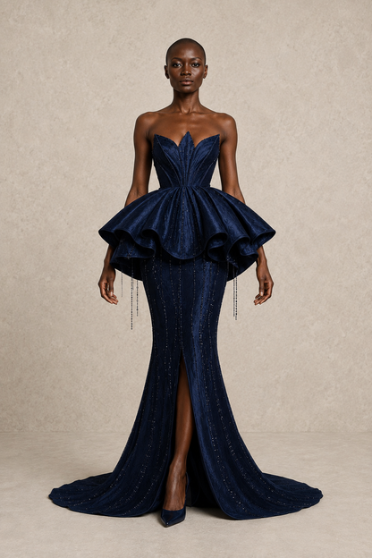Midnight Iris Gown — MERIMAI eveningwear