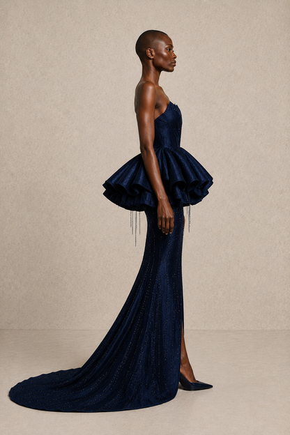 Midnight Iris Gown — MERIMAI eveningwear
