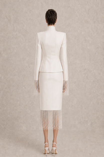 Ivory Fringe Ensemble — MERIMAI eveningwear