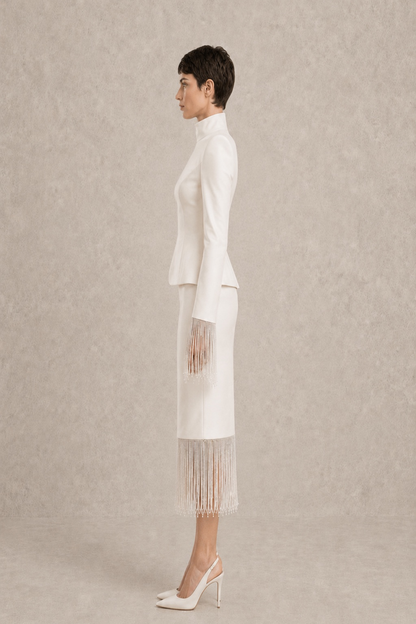 Ivory Fringe Ensemble — MERIMAI eveningwear