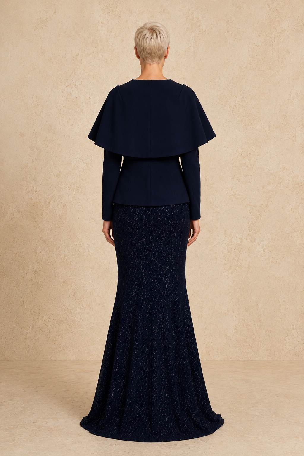 Nocturne Cape Gown — MERIMAI eveningwear