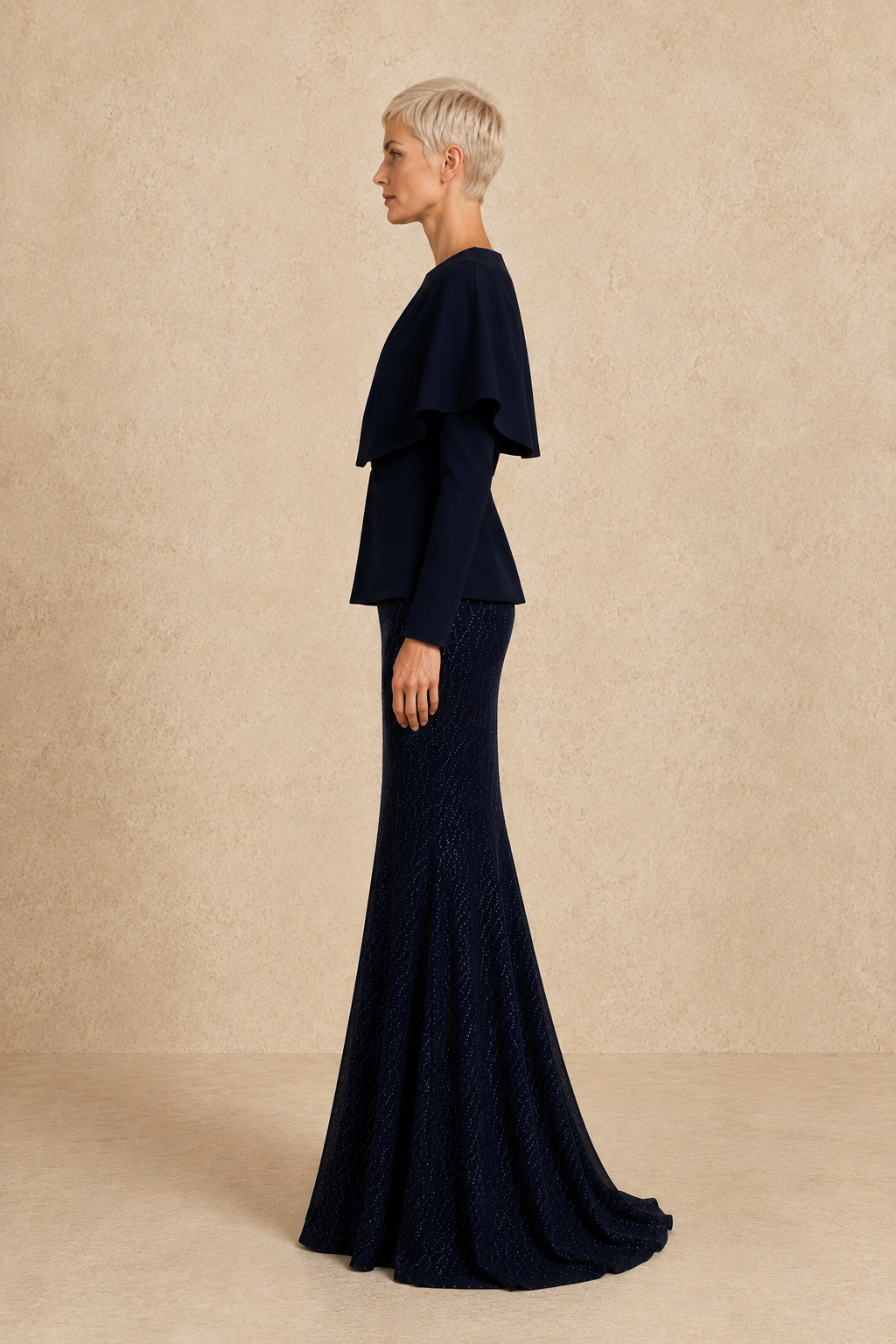 Nocturne Cape Gown — MERIMAI eveningwear