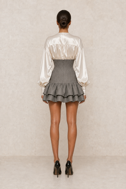 Slate Corset Mini Ensemble — MERIMAI eveningwear
