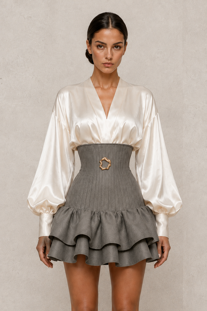 Slate Corset Mini Ensemble — MERIMAI eveningwear