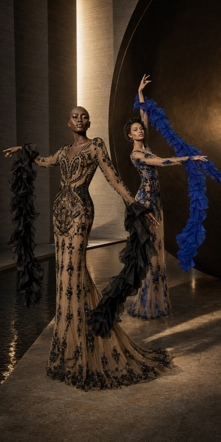 MERIMAI embroidered couture gowns